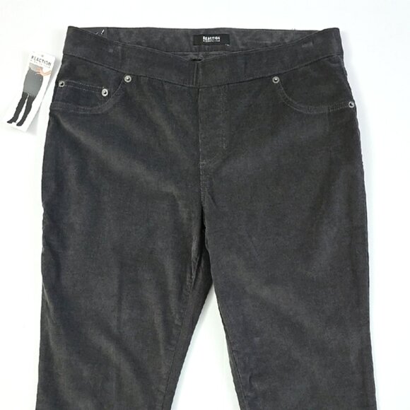 Kenneth Cole Reaction Women's Corduroy Pants Charcoal Grey Stretch Size 8 - Picture 3 of 15